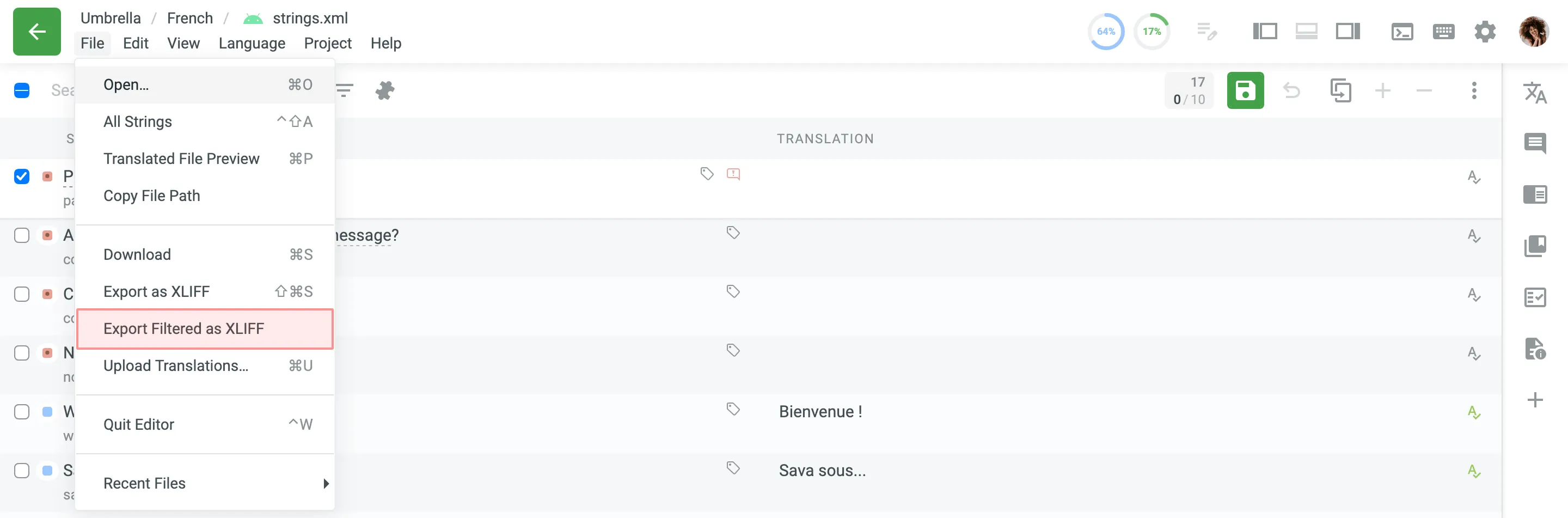 Download Filtered Strings